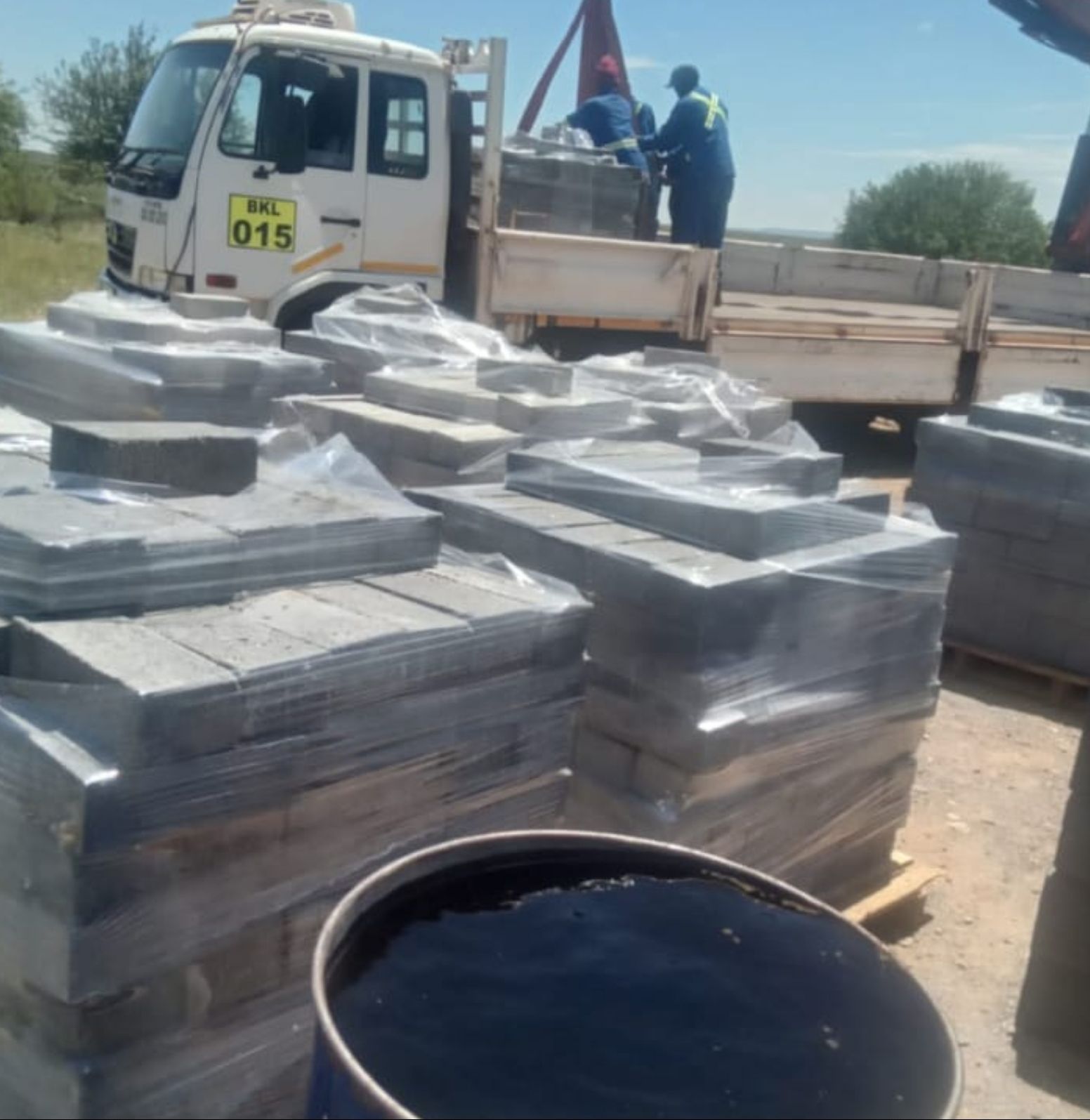 Team at work on local project